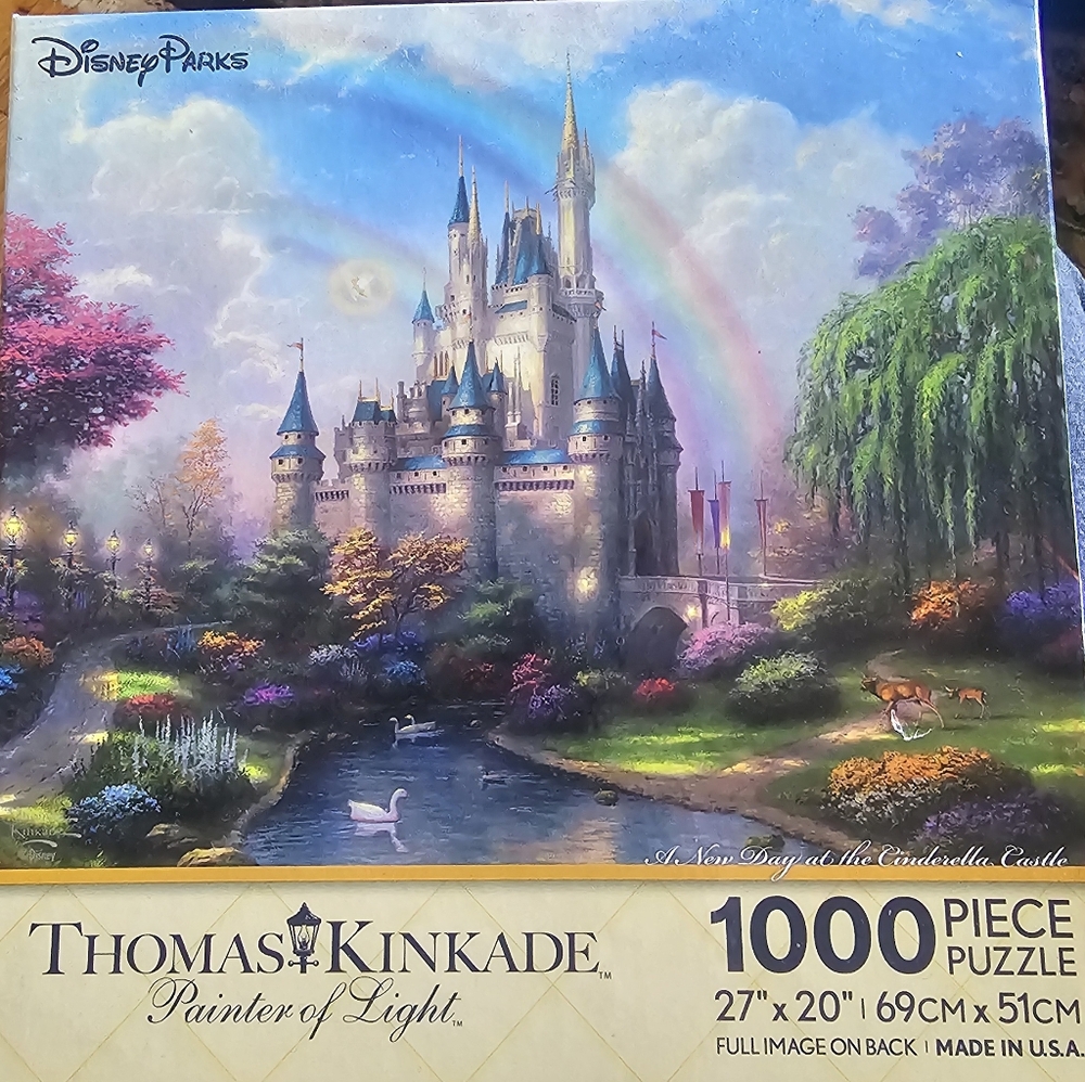 Disney Parks Thomas Kinkade A New Day At The Cinderella Castle 1000 Piece Puzzle